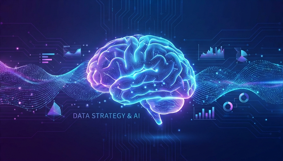 AI and Data Transformation Illustration